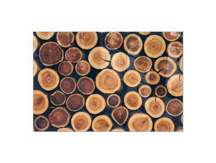 KAMINBODENPLATTE 60x40 cm - Eine Kiste aus geschnittenem Holz