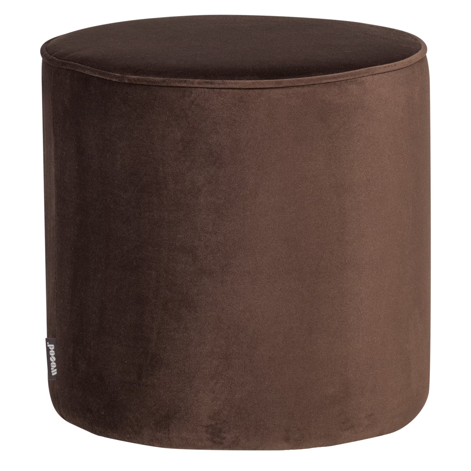WOOOD Poef Sara Donkerbruin Velvet 46 cm