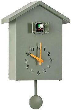 Daily Discovery Charming Birdhouse Cuckoo Clock Battery Powered Decorative Wall Clock green