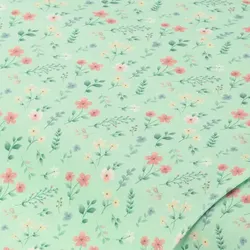 Baumwollstoff Blümchen "Dana", grün-color