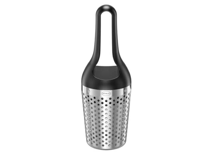 RÖSLE Kräuterdusche mit Wiegemesser, Schneider zum Waschen und Zerkleinern von Kräutern, Edelstahl 18/10, Polypropylen, spülmaschinengeeignet, Schwarz/Silbern