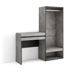 SKRAUT HOME Flurkonsole, Flurmöbel, 130x35x145cm, Mit Schublade, Mit Ablage, Moderner Stil, Zementgrau _ 478_2