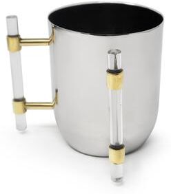 Classic Touch Stainless Steel Wash Cup with Acrylic Handles