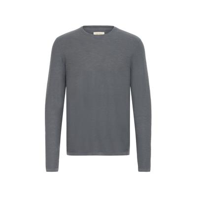 Strickfleece-Pullover BLEND "Strickpullover BHAbas", Herren, Gr. 3XL, grau (iron gate), Obermaterial: 100% Baumwolle CO., Pullover