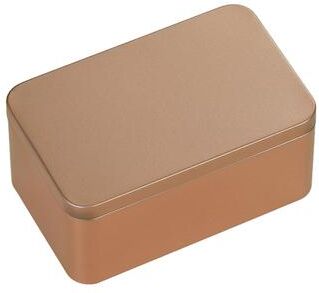 Youfap Market Exquisite And Practical Square Tea Box, Easy To Open And Close Metal Tin For Convenient Storage brown
