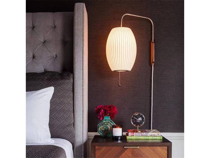 Lampe murale Nelson Bubble 2026 E27 en soie japonaise pour salon, décoration murale, bureau, couloir, chambre à coucher, lampe de chevet