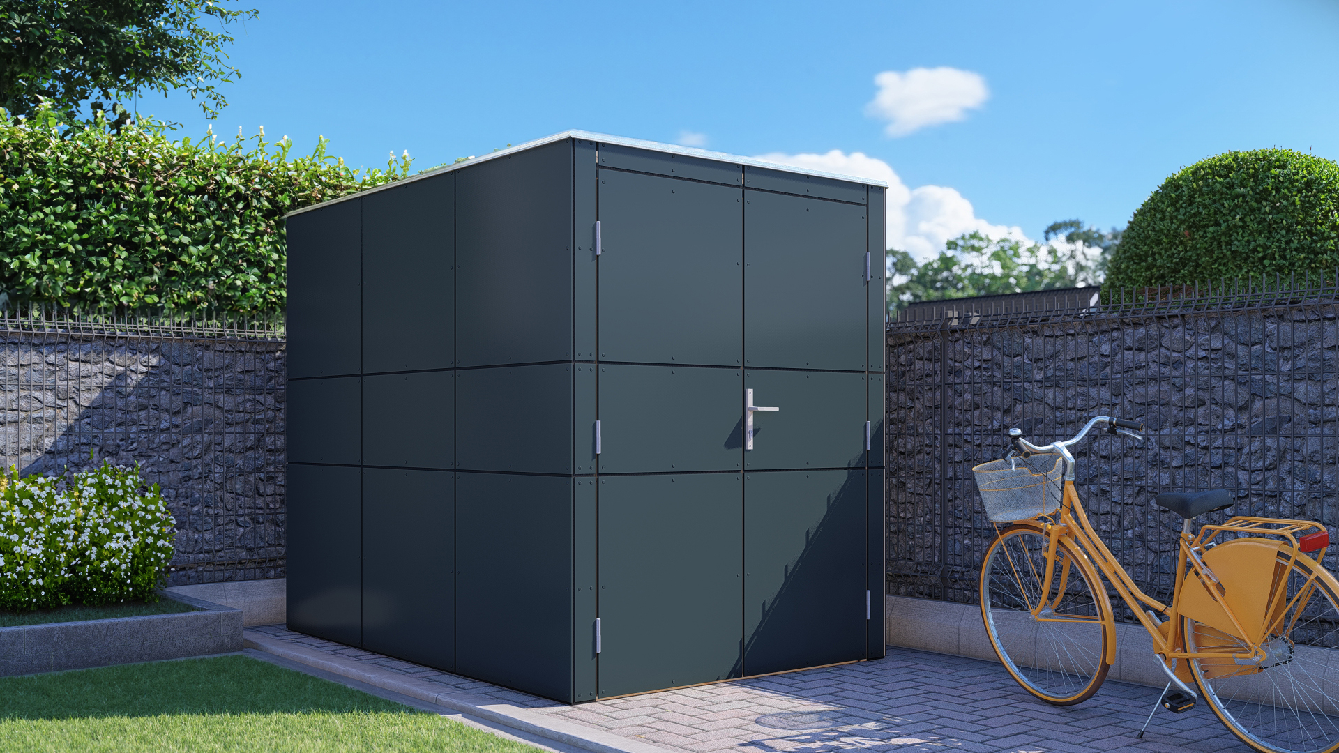 Fahrradgarage Bertilo HPL Design Bike Port 155 x 235 cm anthrazit