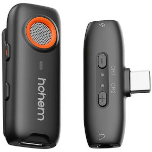 Hohem MIC-01 1TX + 1RX Mikrofon, schwarz, digitales Drahtlos-Mikrofonsystem