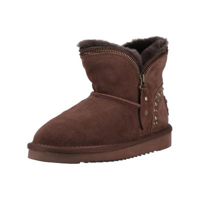 Stiefelette MUSTANG SHOES "Mustang Shoes Stiefelette Veloursleder", Damen, Gr. 41, mokka, Veloursleder, Schuhe Stiefelette