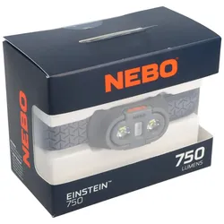 NEBO LED Stirnlampe EINSTEIN mit bis zu 750lm und 85m Leuchtweite wasserfest IPX4