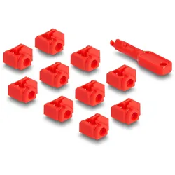 DELOCK RJ45 Port Blocker Set für RJ45 Buchse 10 Stück rot