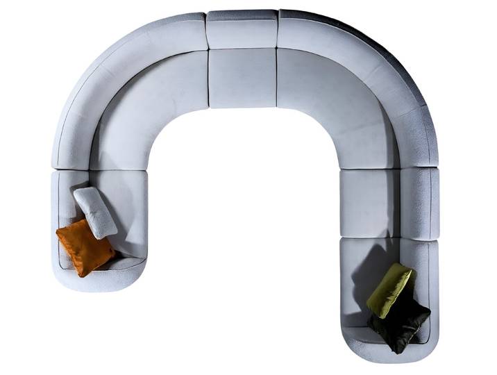 JVmoebel Wohnlandschaft Luxus U-Form Sofa in Grau – Stylische Textilcouch mit Komfort, Made in Europa