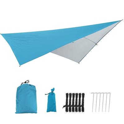 vielseitige wasserdichte Camping-Hängemattenplane – 114 x 114 Regenschutz Rucksackunterstand mit Abspannleinen Heringe - perfekt für Outdoor-Abenteuer