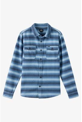 O'Neill s Blanket Flannel Long Sleeve Shirt in Navy, Size Large