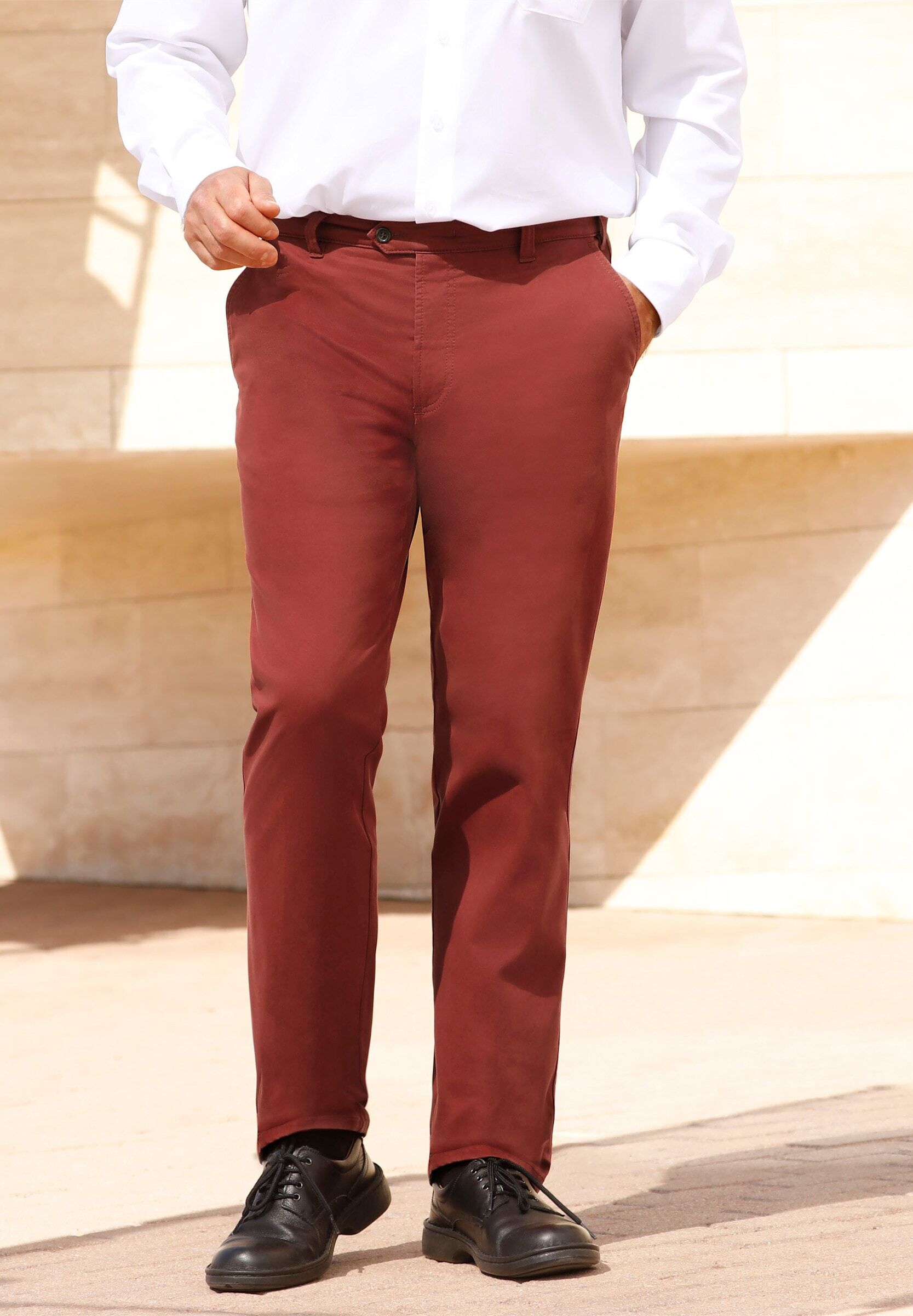 Funktionshose BRÜHL "Hose Hose", Herren, Gr. 52, N-Gr, rot (rotbraun), Basic, gerade, Hosen Funktionshose
