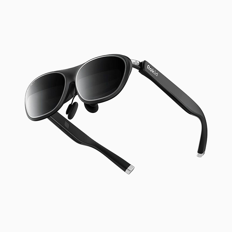 Rokid Max 2 AR-bril zwart met 215 inch micro-OLED display, instelbare bijziendheid (0-600D), 120 Hz, 50° FOV en 600 nits helderheid, compatibel met Android en PC/ROG/Steam