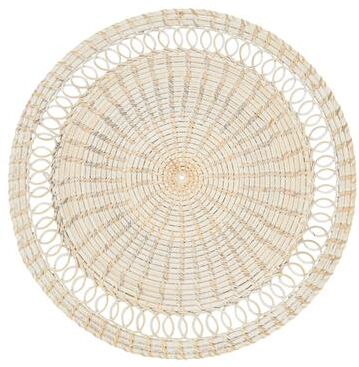 Saro Lifestyle "Rattan Loopy Spiral Placemat (Set of 4) - 15""x15"""