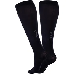 ELT, Unisex, Sportsocken, Reitsocken mit Kompressionseffekt (L), Schwarz