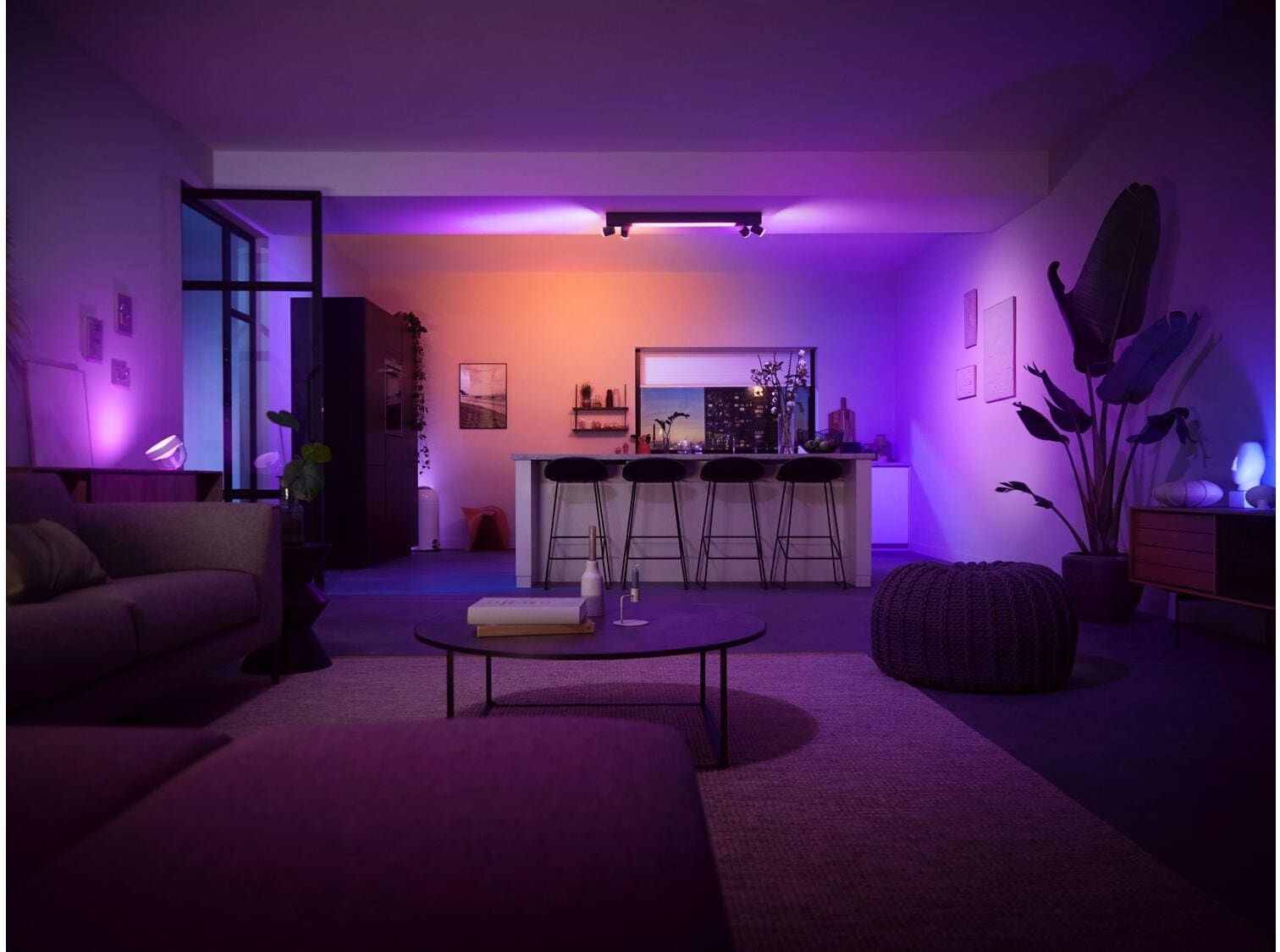 Philips HUE LED Deckenleuchte "Centris 4-Deckenspot", Energieeffizienz: G, pink (schwarz), H: 12,7cm, Leuchten, LED Deckenleuchte schwarz H: 12,7cm