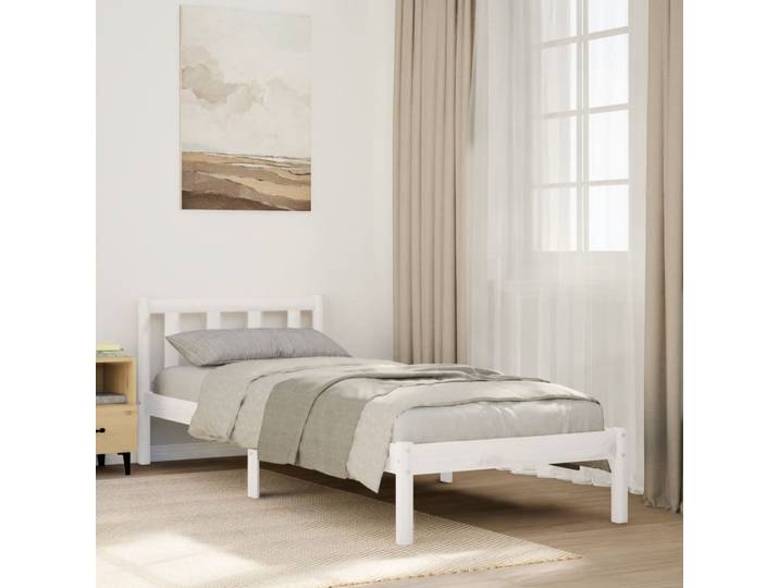 vidaXL Massivholzbett Extra Lang ohne Matratze Weiß 100x220 Kieferholz