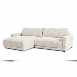 KAWOLA Sofa MARLIN Ecksofa Stoff cremeweiß Longchair links