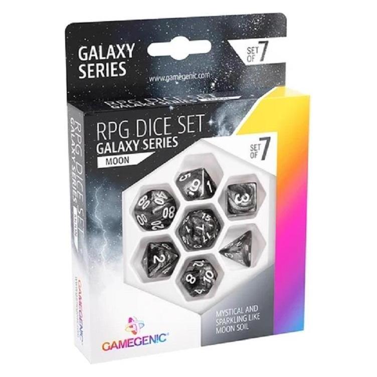 Gamegenic Set de 7 Dés Jdr - Galaxy Series : Moon (GGS50014)