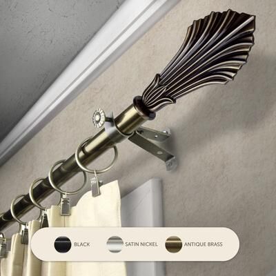 InStyleDesign Fin Adjustable Curtain Rod 13/16 inch dia.