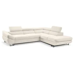 Ecksofa Fabio Stoff Weiß