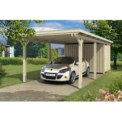 Skan Holz Emsland Flachdach Carport-354x846cm-unbehandelt Holzcarport