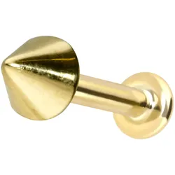 14 Karat Gold Labret mit Innengewinde SPITZE