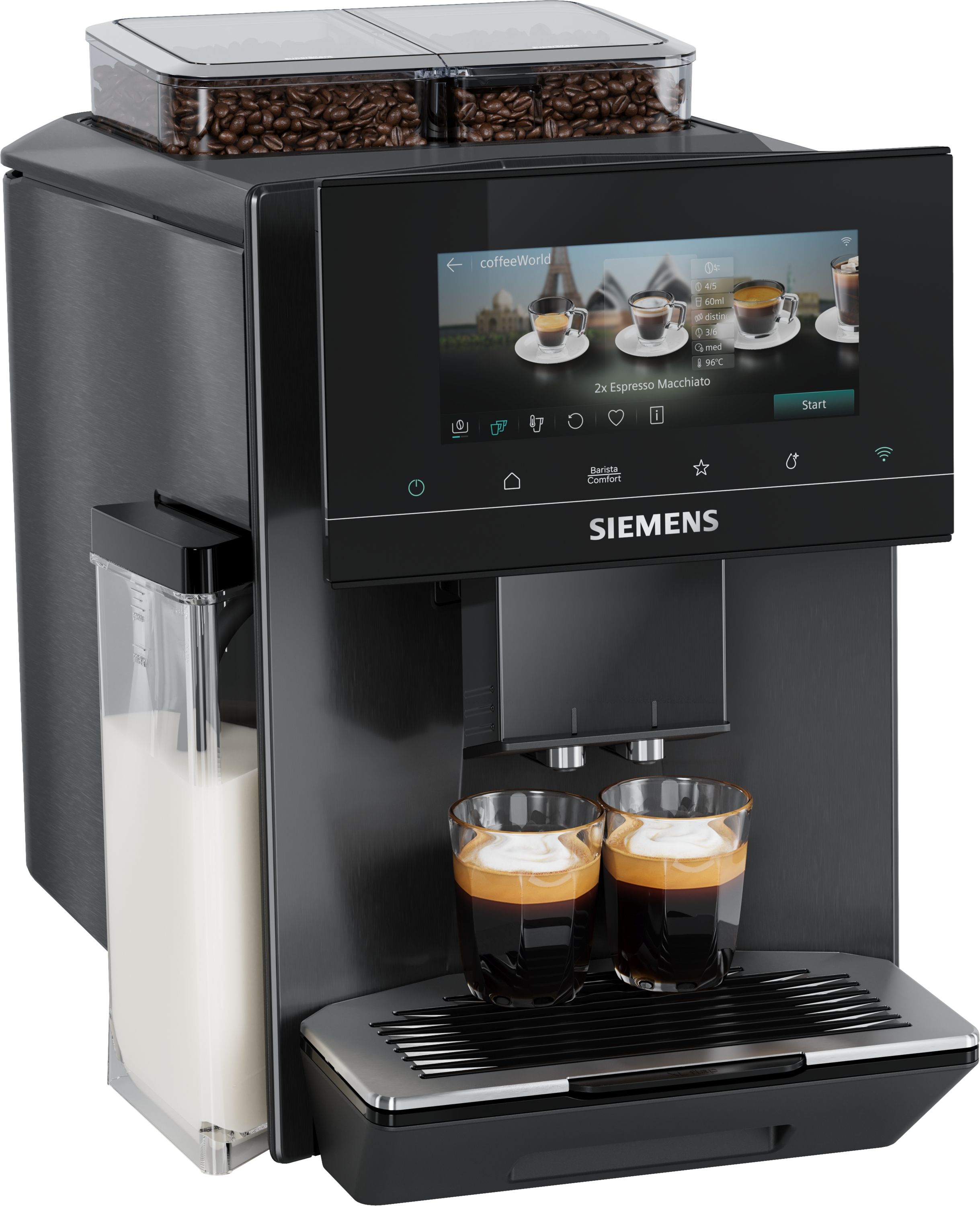 Siemens EQ900 TQ927EF5 iAroma Kaffeevollautomat 19 bar 2,3 l 280 g (Dark stainless steel)