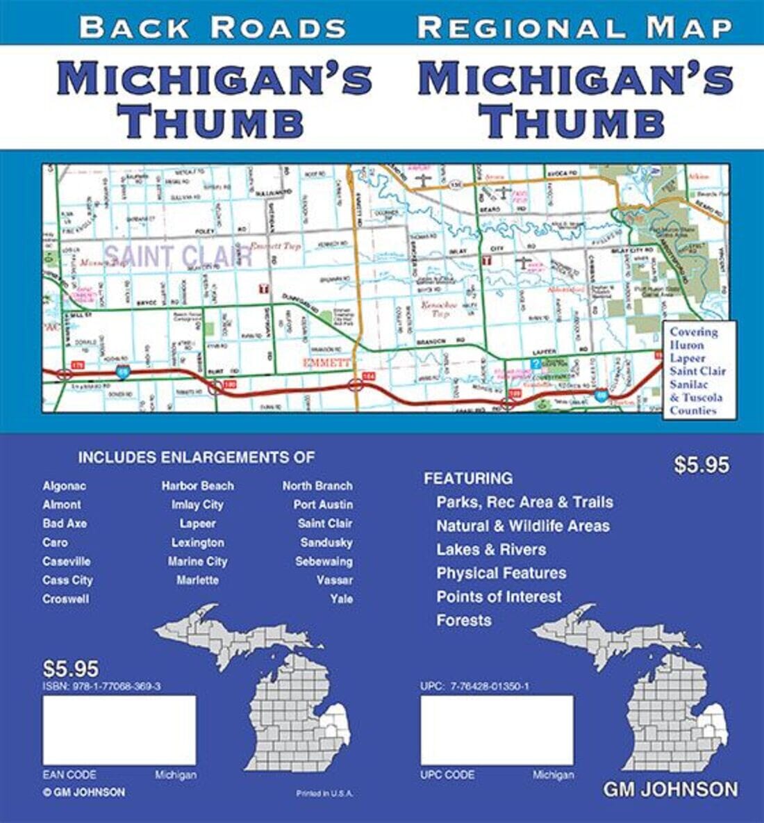 Michigan's Thumb : carte régionale   GM Johnson