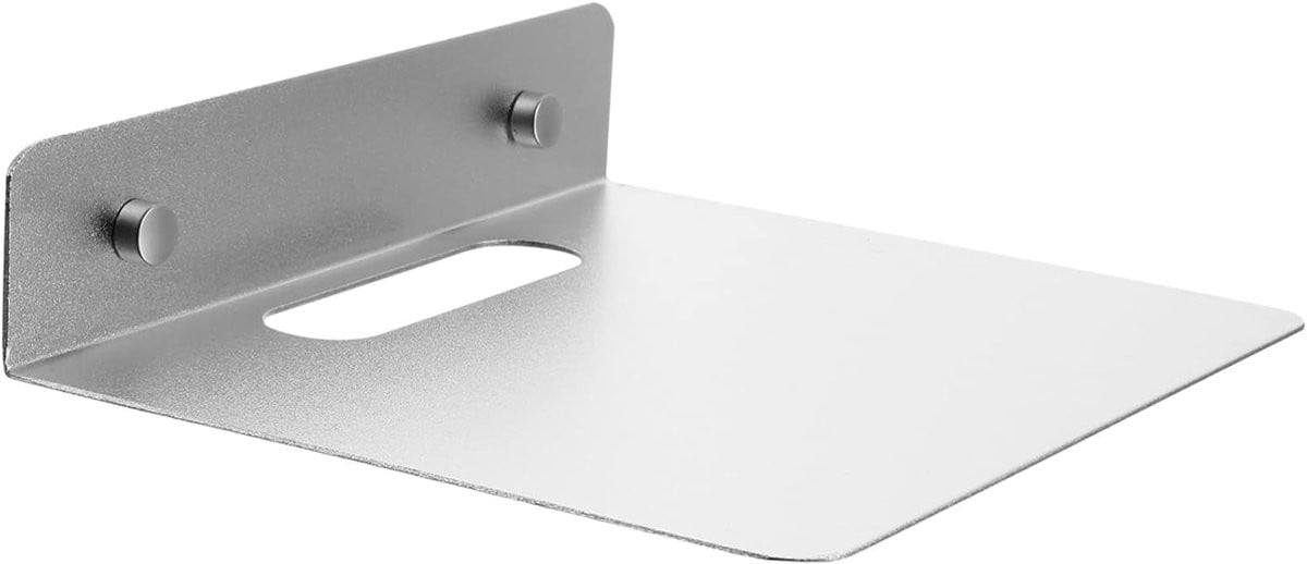 Zilver Wandrek Router Opbergplank Hoekplank voor Elektronica B/D: 20 x 16,5 cm