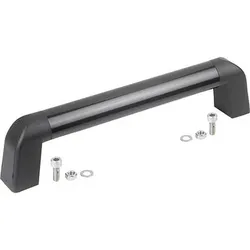 ROHRGRIFF BIGHAND, A=300, D=8 ALUMINIUM SCHWARZGRAU PULVERBESCHICHTET, KOMP:THERMOPLAST SCHWARZGRAU RAL7021, (K1445.3001)