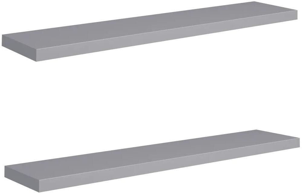 17 Stories Arson 2 -Piece Floating Shelf Grey 3.8cm H x 23.5cm W x 120cm D