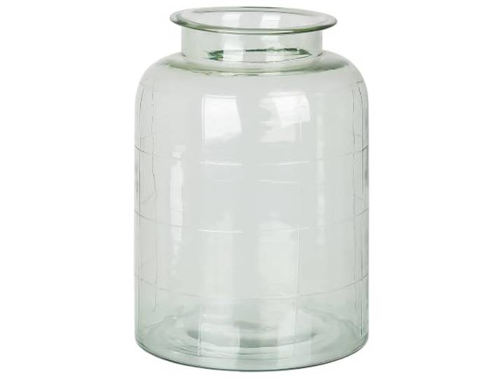 Blumenvase Glas grün 35 cm Tischdeko Zylinderform Rund Boho Modern Vindaloo