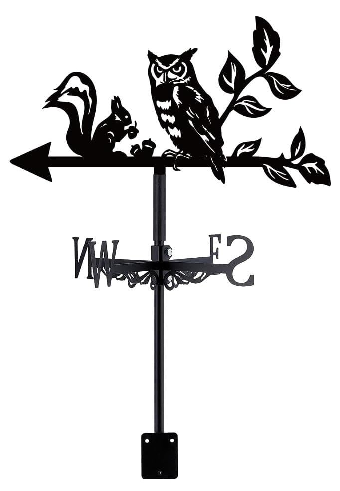 Selius Windwijzer Uil en Eekhoorn - Metalen Weerstok voor Tuin en Schuur