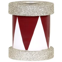 Chic Antique Kerzenständer Trommel mit Glitzer, H7/D6 cm antique cherry