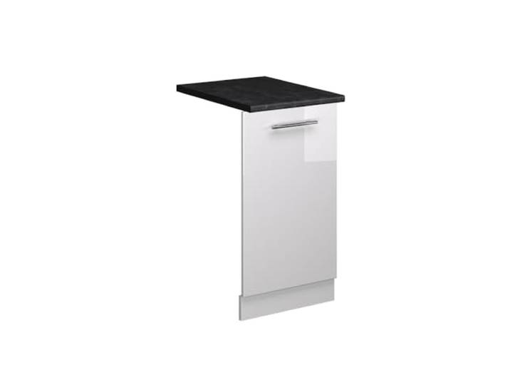 Vicco Geschirrspülblende Fame-Line , Weiß Hochglanz, 45 cm MDF-Front · Arbeitsplatte Anthrazit · Passend zur Küchenfront · Metallgriffe · Einfache Integration
