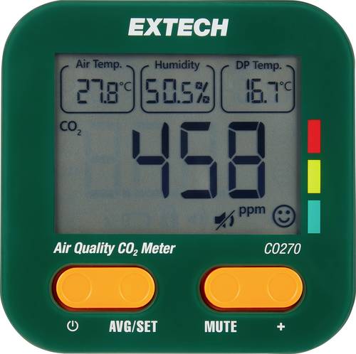 Extech Luftqualität (VOC)-Messgerät Temperatur, Luftfeuchtigkeit, CO2, Kondensationspunkt