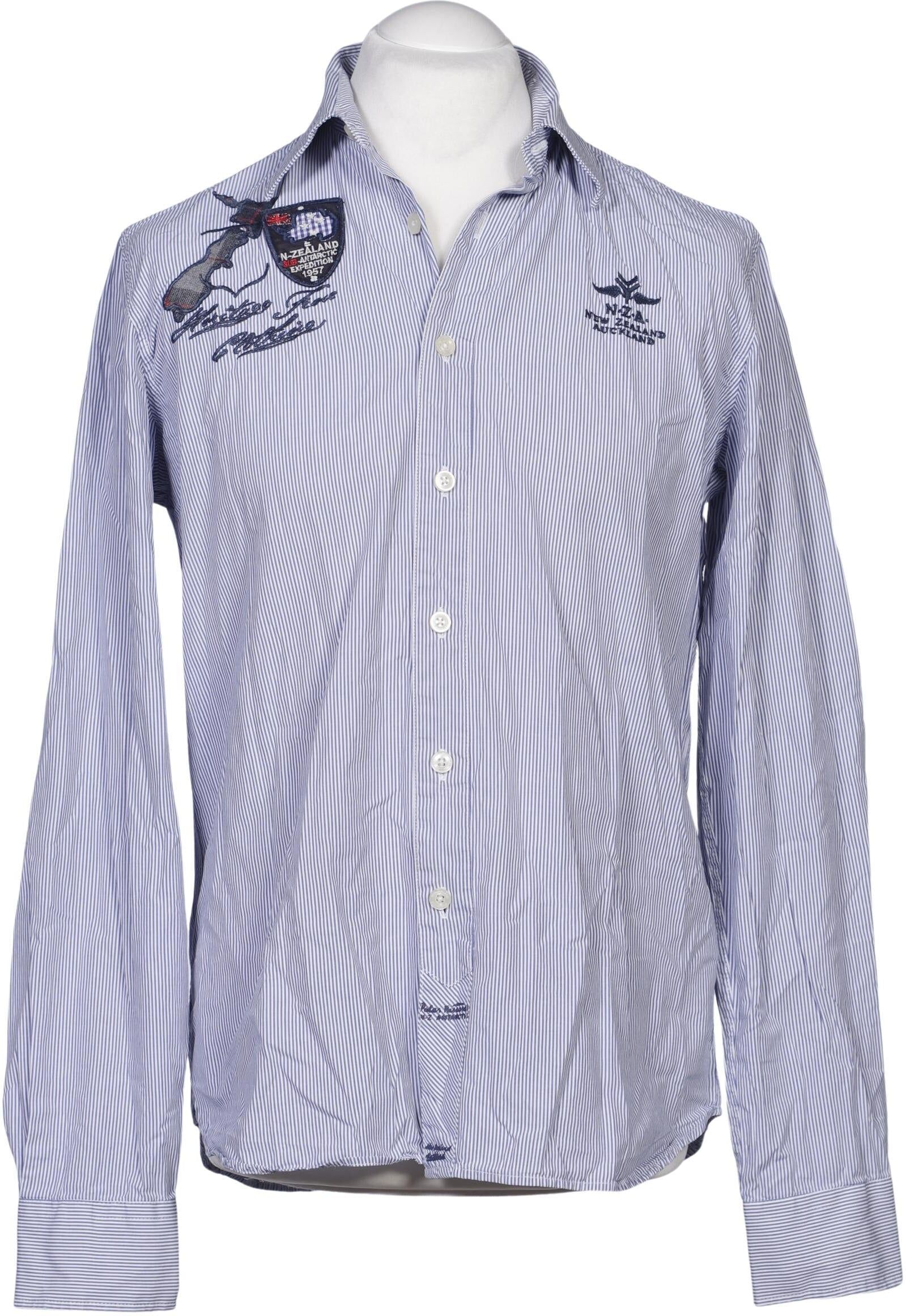 NZA NEW Zealand Auckland Herren Hemd, Blau, Gr. M, Baumwolle - Second Hand