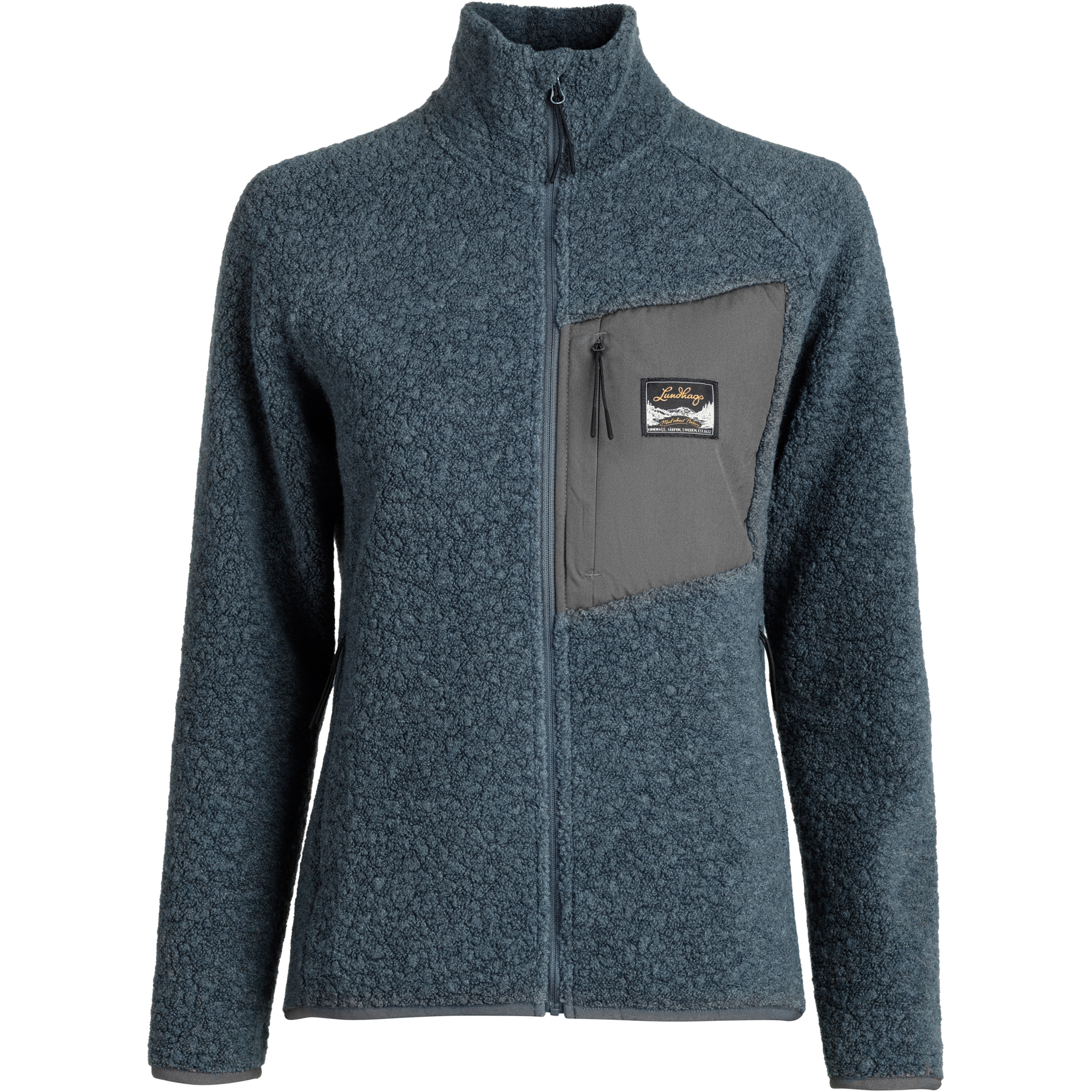 Lundhags Flok Wool Pile Damen Fleecejacke blau Größe L Trekking Schnell trocknend Merinowolle