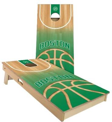Skip's Garage Boston Basketball Outdoor Cornhole Board Set