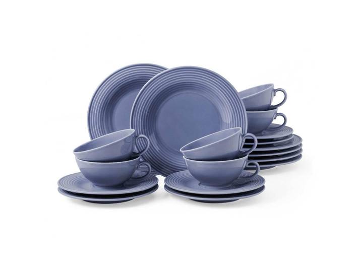 Seltmann Weiden Teeservice Beat Color Glaze Fliederblau 18-tlg., Violett, Keramik, 18-teilig, 2x2x2 cm, Geschirr, Geschirrsets, Kaffeeservice