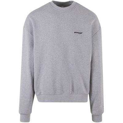 Sweater "Upscale by Mister Tee Upscale Core EMB Oversize Crewneck", Herren, Gr. M, grau (erdgrau), 100% Baumwolle, UPSCALE BY MISTER TEE, bedruckt, Rundhals, Sweatshirts Sweater