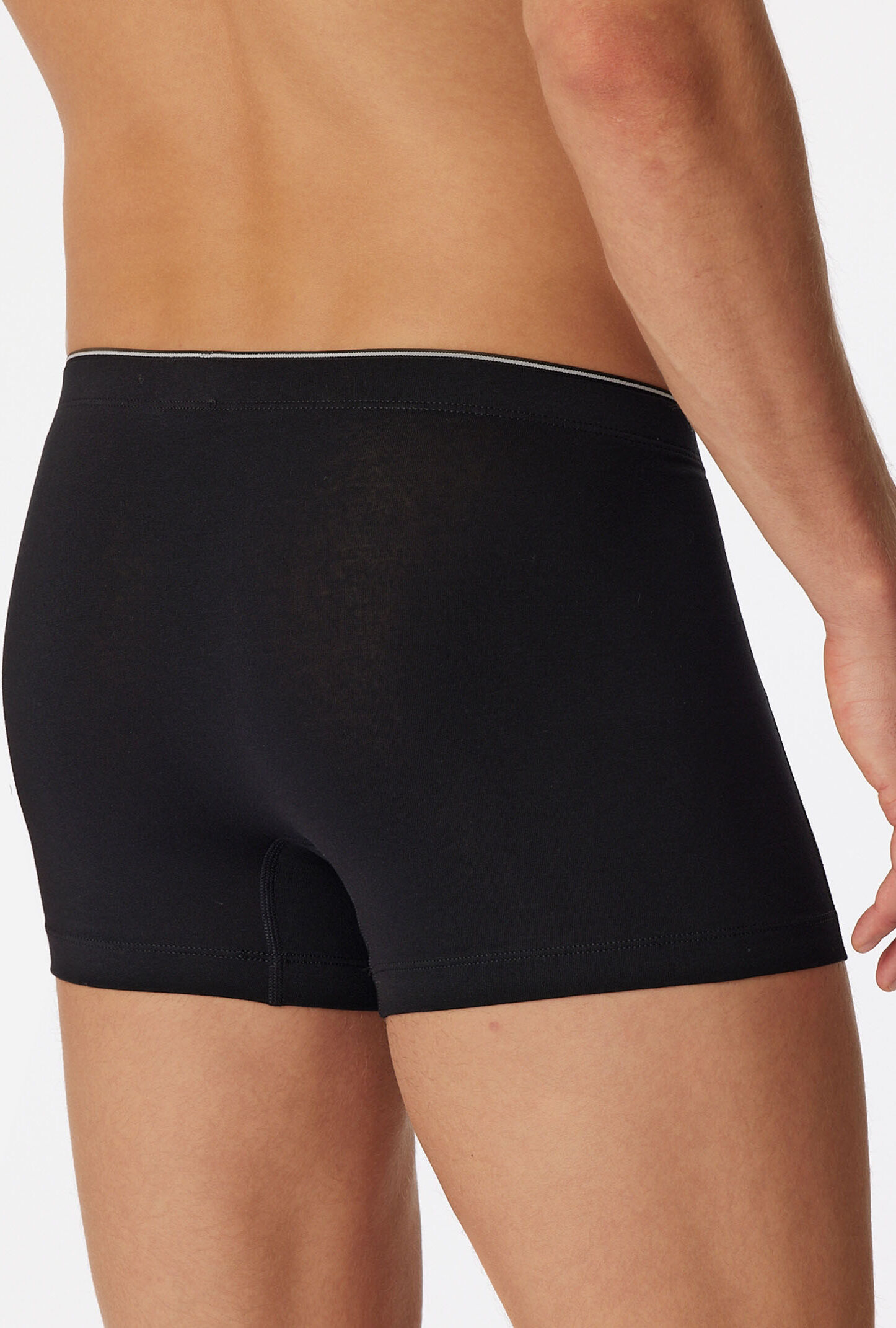Boxer SCHIESSER "95/5", Herren, Gr. 6, Single Jersey, schwarz (000, schwarz), Single Jersey, Obermaterial: 95% Baumwolle, 5% Elasthan, unifarben, eng, Unterhosen Boxer, mit angenehm weichem, innen liegenden Komfortbund