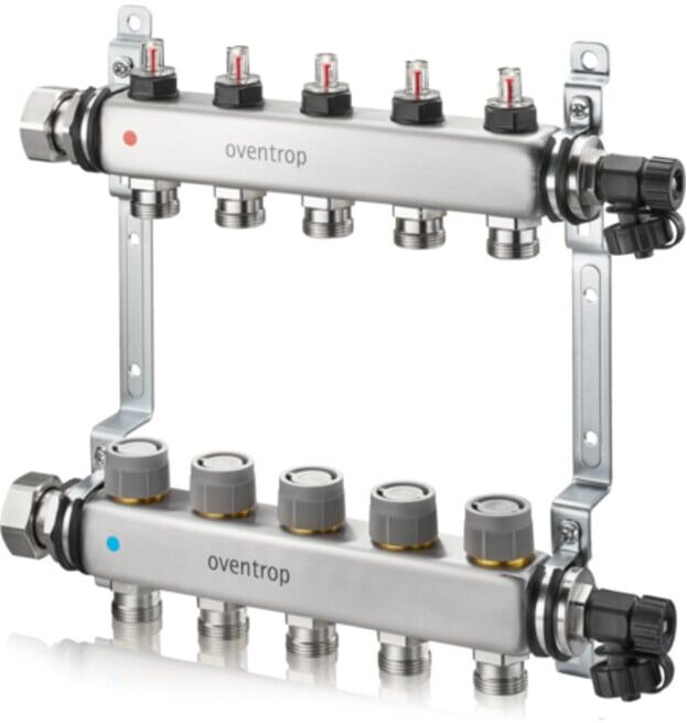 Oventrop Collecteur de circuit de chauffage Multidis SFQ 12 circuits, M 30x1,5, acier inoxydable (1404962)