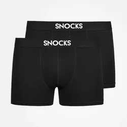 SNOCKS Boxershorts with Logo Men, 2pcs Black - M