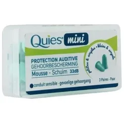 Quies, Gehörschutz, Mini Foam Hearing Protection - Pack of 3 Pairs (3x)