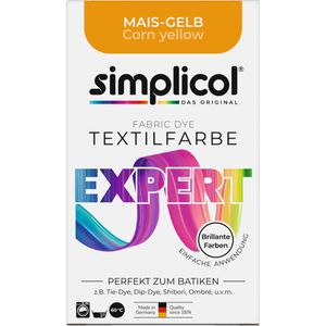 simplicol Textilfarbe expert, Mais-Gelb, für Waschmaschine, Pulver, Batikfarbe, 150g
